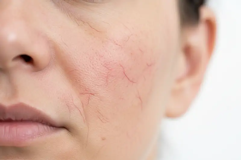 Bei Rosazea liegt die Dichte der Demodex-Milben in der Gesichtshaut bis zu 18-fach höher als bei Gesunden