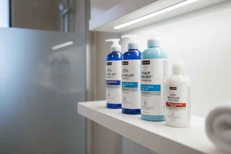 Medizinische Shampoos mit Wirkstoffen wie Ketoconazol gelten als erste Behandlungsoption bei hartnäckigem Kopfhautjucken