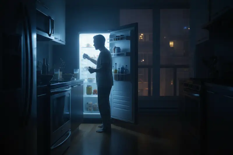 Der nächtliche Gang zum Kühlschrank sabotiert nicht nur die Kalorienbilanz, sondern auch den circadianen Stoffwechsel